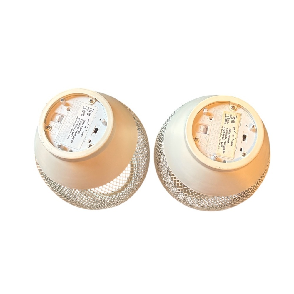 Cream Lanterns Battery Operated with Timer - Picture 5 of 6